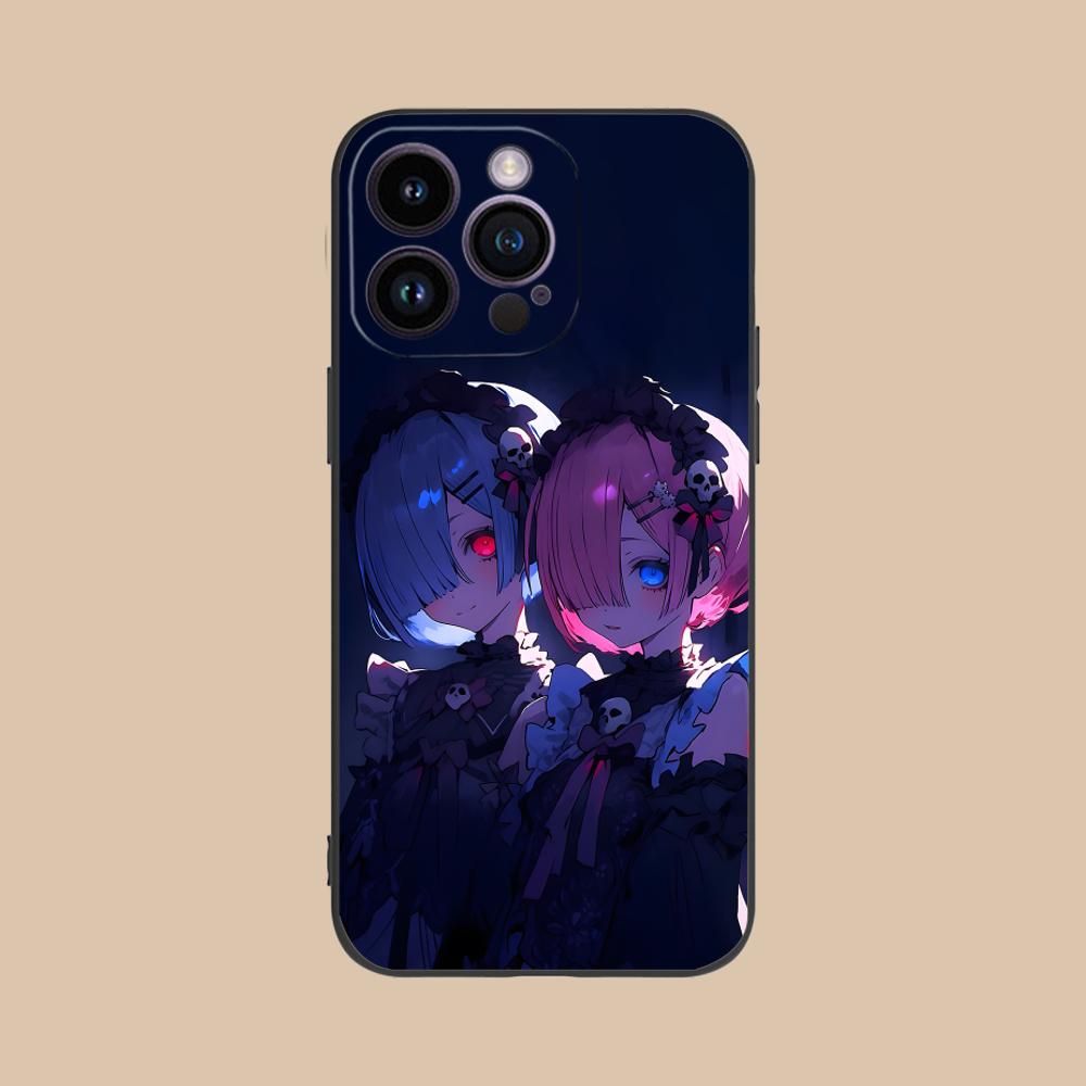 ReZero Рем Рам Матовый ТПУ Чехол для Мобильного Телефона для iPhone 17 16 15 14 13 12 11 X XR XS 8 7 Air Pro Max Plus Mini Цветная Крышка
