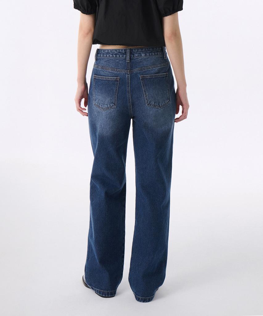 MUSINSA STANDARD WOMAN Женские джинсовые брюки Regular Fit с внешними карманами [Средний индиго]