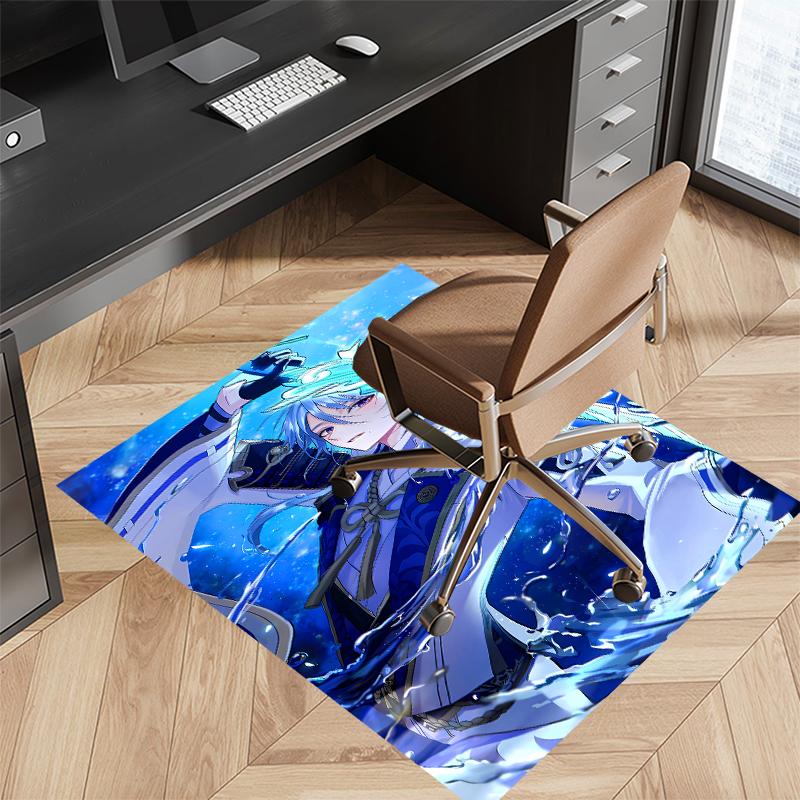 1pc Genshin Impact characters3 Print Area Rug - Soft, Washable Non-Slip Indoor Mat for Office Chairs, Living Room, Home Office Decorative Rug