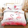 3D Three-Piece Size Flamingo Series Quilt Cover Home Textile