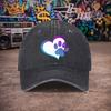 Pc Unisex Heart Cat Paw Print Vintage Washed Baseball Cap UnisexS Trendy Hat Versatile Duckbill Cap Fun Print Unique Birthday Gif