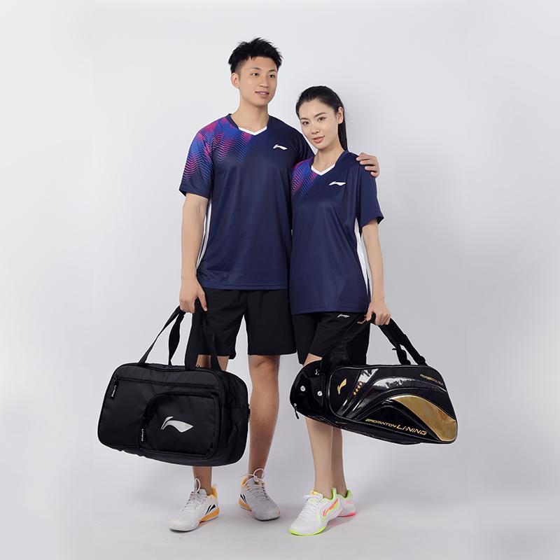Спортивная сумка через плечо Li Ning из полиэстера, унисекс, черная с золотым, ABJR076-3