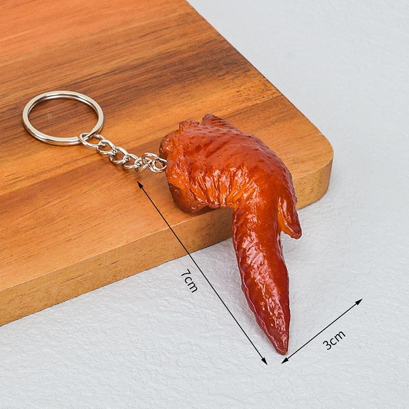 Funny Pvc Pork Belly Chicken Wings Roast Chicken Bag Pendant Hanging Jewelry Key Ring Creative Simulation Food Charms