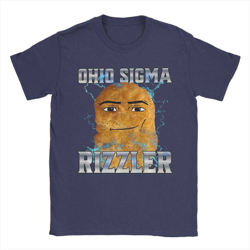 Мужская футболка Ohio Sigma Rizzler Забавная футболка из 100% хлопка с круглым вырезом и короткими рукавами Летние топы