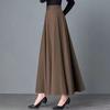 Макси-юбка с высокой талией А-силуэта Длинная юбка с карманами Дышащая Утягивающая Дизайн с большим подолом Юбка для офисной леди