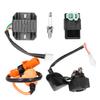 Ignition Coil Rectifier Solenoid Relay Spark Plug 6Pin AC CDI Kit Fit for GY6 50cc 150cc 125cc