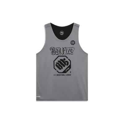 Баскетбольная майка Li Ning X Mitchell & Ness Badfive Series с буквенным принтом, впитывающая пот, свободная, мужская, цвета акула-серый, черный AAYT045-10