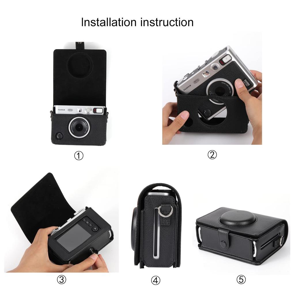 Instax Mini Evo FUJIFILM Instax Защитный ремень на плечо Fujifilm Instax Full Scratch из искусственной кожи, удобный для переноски, в комплект входит чехол с магнитной защелкой,