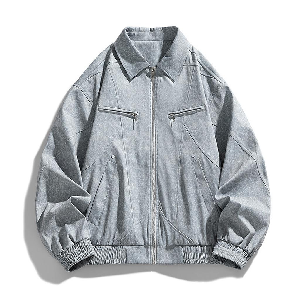 Men's High Sense Of Everything With Solid Color Jacket Trend Casual Lapel Coat Plus Size Loose Plus Size Top