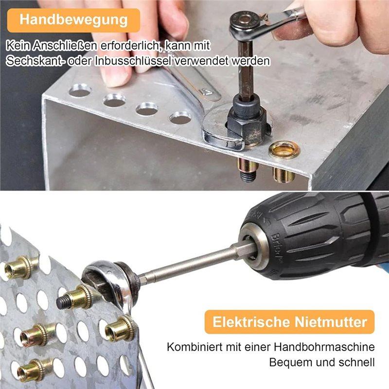M-Modern-Rivet Nuts Set 7-Piece Rivet Nut Pliers, Insertion Nuts Hand Rivet Set With 70 Nuts