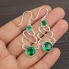 Green Emerald Gemstone, 925 Sterling Silver Earrings, Handmade Boho Silver Earrings For Engagement Gift
