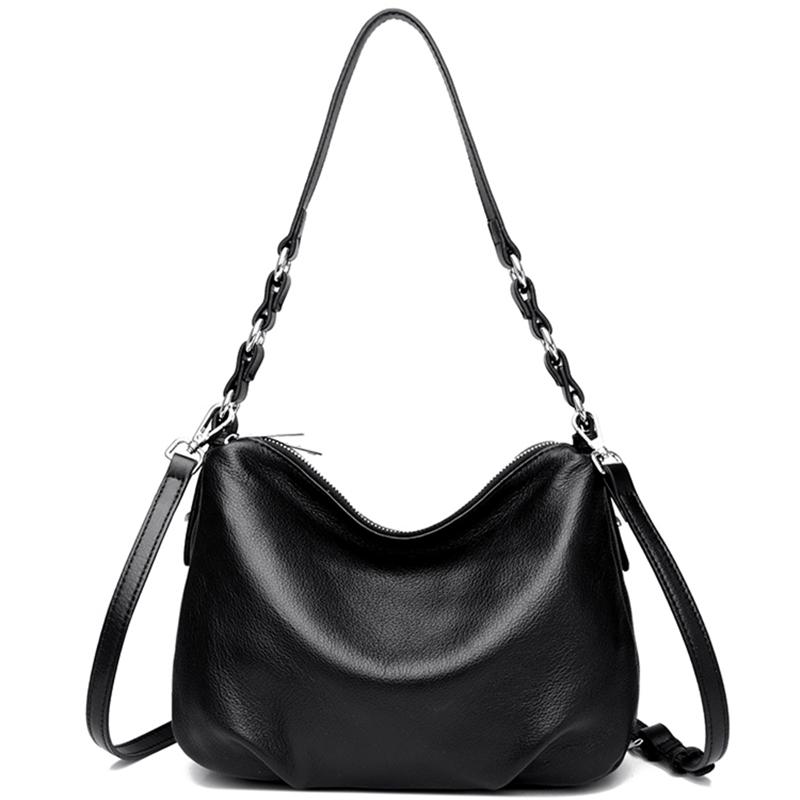 Сумка через плечо из натуральной кожи для женщин, однотонные сумки через плечо, большие сумки из мягкой коровьей кожи