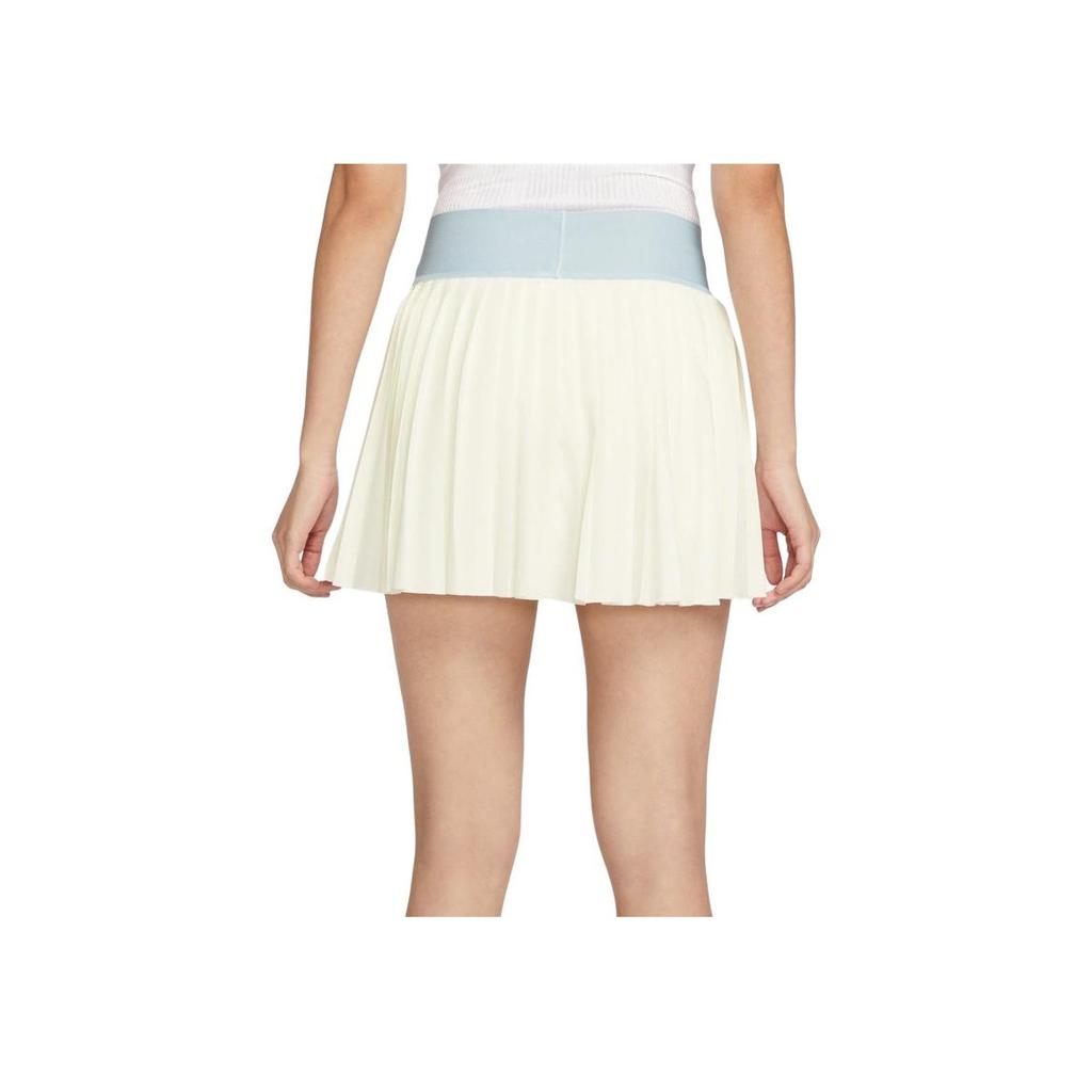 Nike Advantage Dri-Fit Эластичная Легкая Быстросохнущая Удобная Теннисная Плиссированная Юбка Женская Низ Парус-Белый Ярость-Синий HF6596-134