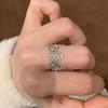 Французская Легкая Роскошь Ретро Кольцо-Корона с Полым Цветочным Кружевом в Стиле Двора Изысканное Кольцо