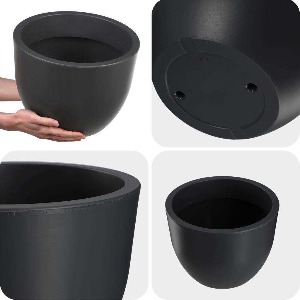 KADAX Doniczka Donica Ogrodowa 30cm Antracyt mat