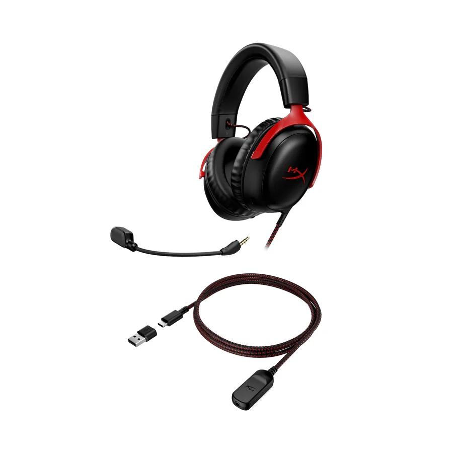 Проводная игровая гарнитура HyperX Cloud III розового цвета, CS2, FPS, CSGO, ПК, PS5, Xbox Series X|S, динамики 53 мм, DTS Spatial Audio, микрофон Ultra-Clear 10 мм, USB-C, USB-A, 3,5 мм