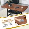 Rectangular Dining Table in Industrial Design in Walnut Color, 160×90×76 cm, for 4–6 People, with Multifunctional Shelf and Black Metal Legs.