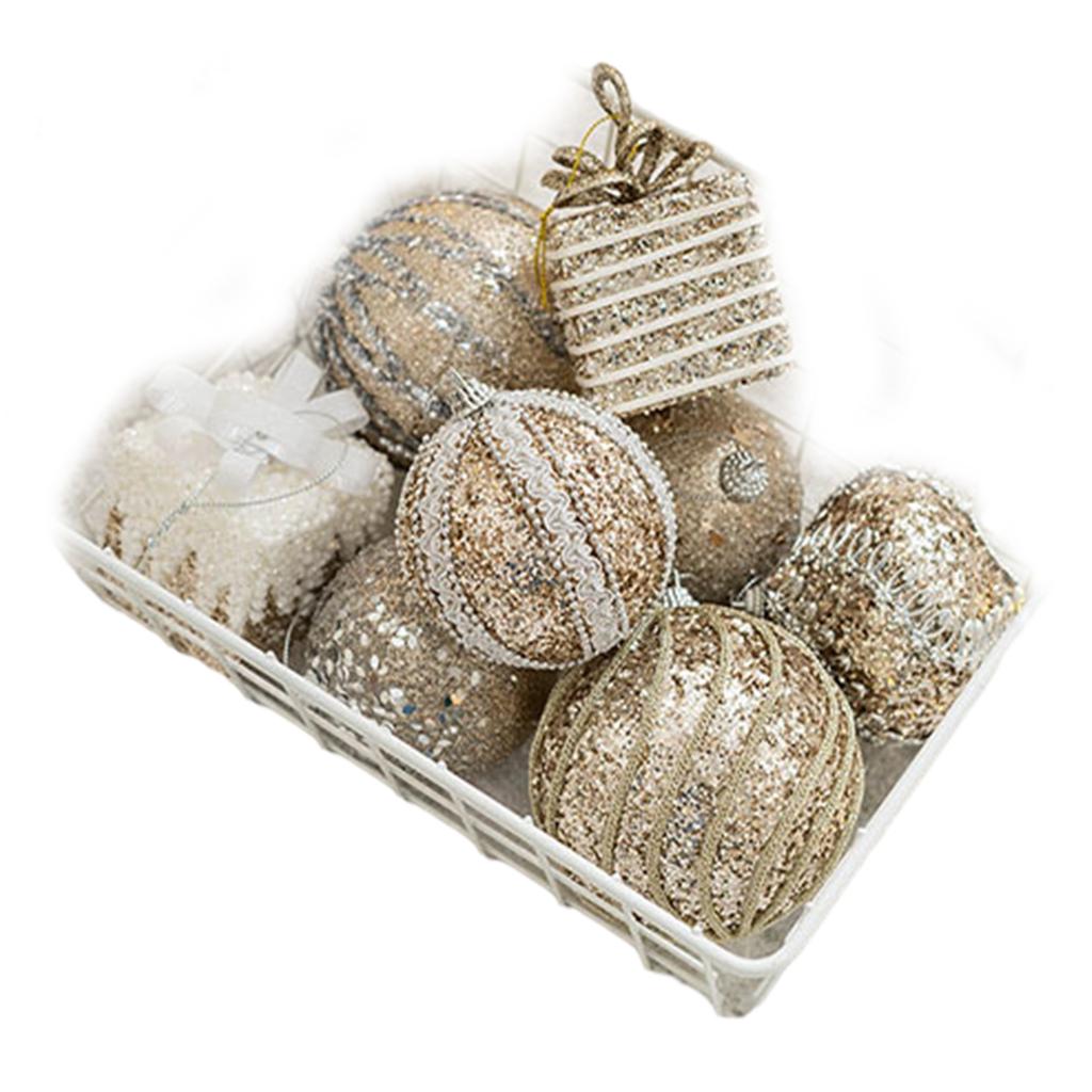 Rose Gold Christmas Balls Wedding Ceremony White Blue