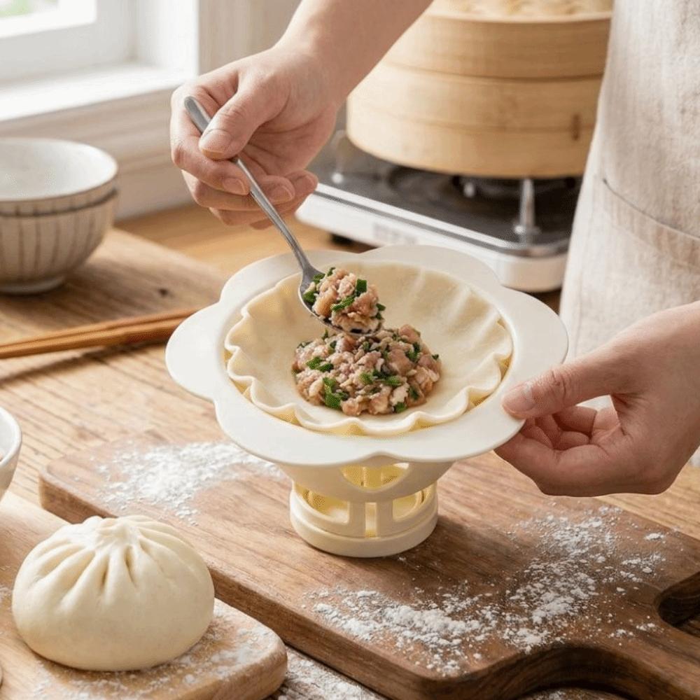 Non-stick Baozi Maker Mold Plastic DIY Pastry Press Flower Dumpling Mold Breakfast Bun Making
