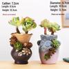 Retro Ceramic Succulent Pot - Large & Small with Creative Handmade Relief Design