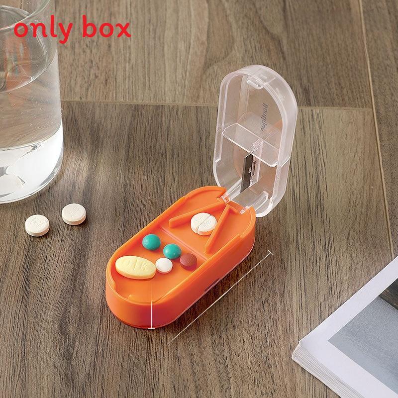 Plastic Pill Cutter And Divider Box With Cover For Home And Travel Use