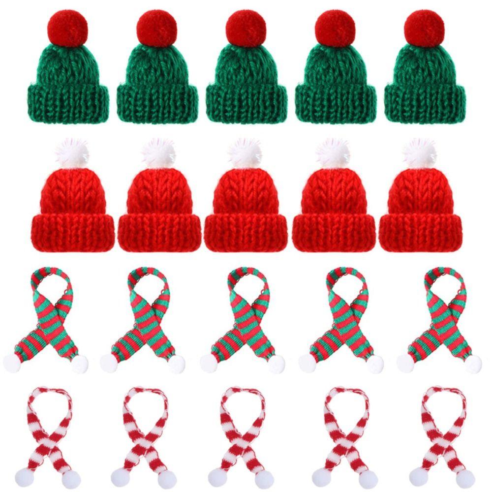 Neck Scarf 1:12 Doll Clothes Soft Mini Xmas Dolls Hat Cute Christmas Doll Scarf Gifts