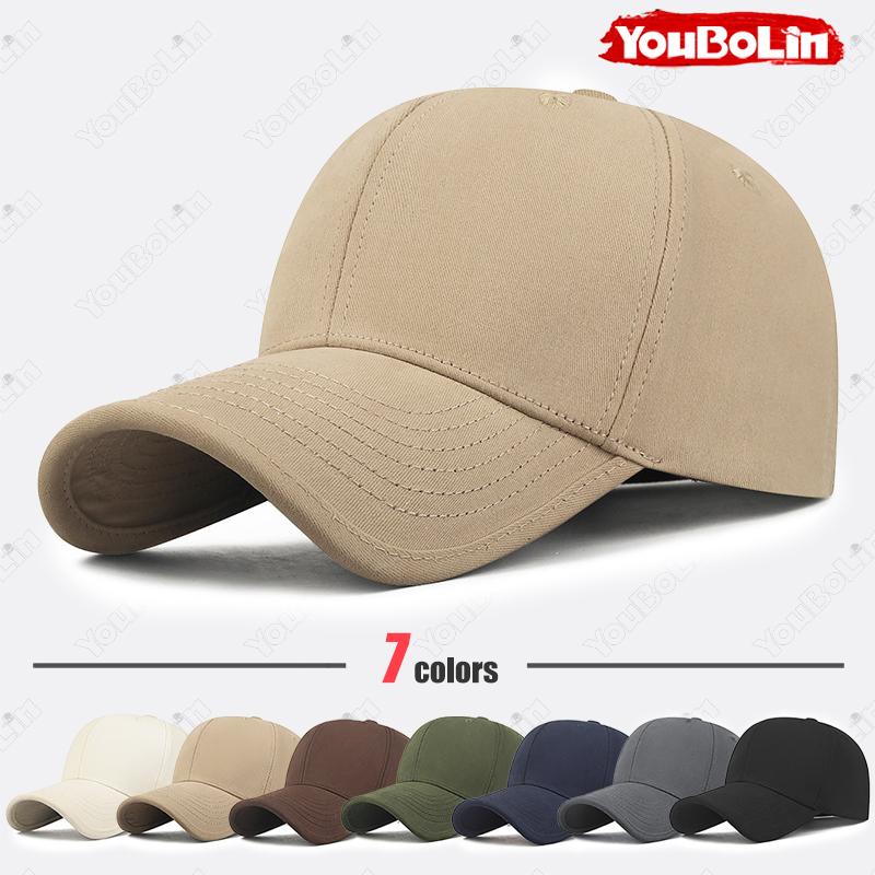 High Quality Simple Style Cotton Wide-Brim Stiff Top Baseball Cap Outdoor Casual Sports Sun Protection UV Blocking Duckbill Cap