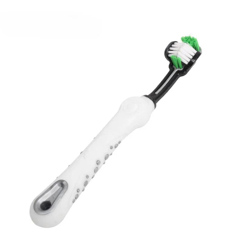Three Sided Pet Toothbrush Three-Head Multi-angle Toothbrush Cleaning Dog Cat Brush Bad Breath Teeth Care Tool