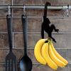 Metal Monkey Shaped Hook Fruit Keep Fresh Grape Banana Holder Home Key Hanger Universal Black Hanging Hook Kitchen Gadgets