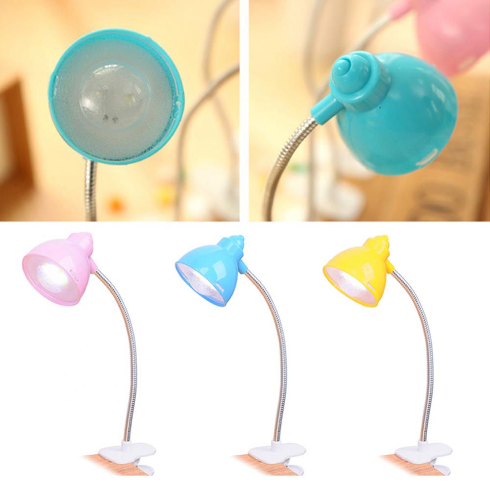 Настольная лампа цвета конфет, мини-настольная лампа с зажимом для учебы, светодиодная лампа, регулируемая лампа для чтения, ночная светодиодная лампа для защиты глаз
