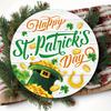2D Flat 20cm Happy St.patrick's Day Hat Wooden Wall Hanging Decor - Car Balloon Universal Holiday Wooden Pendant, Home Decoration, Welcome Sign Party
