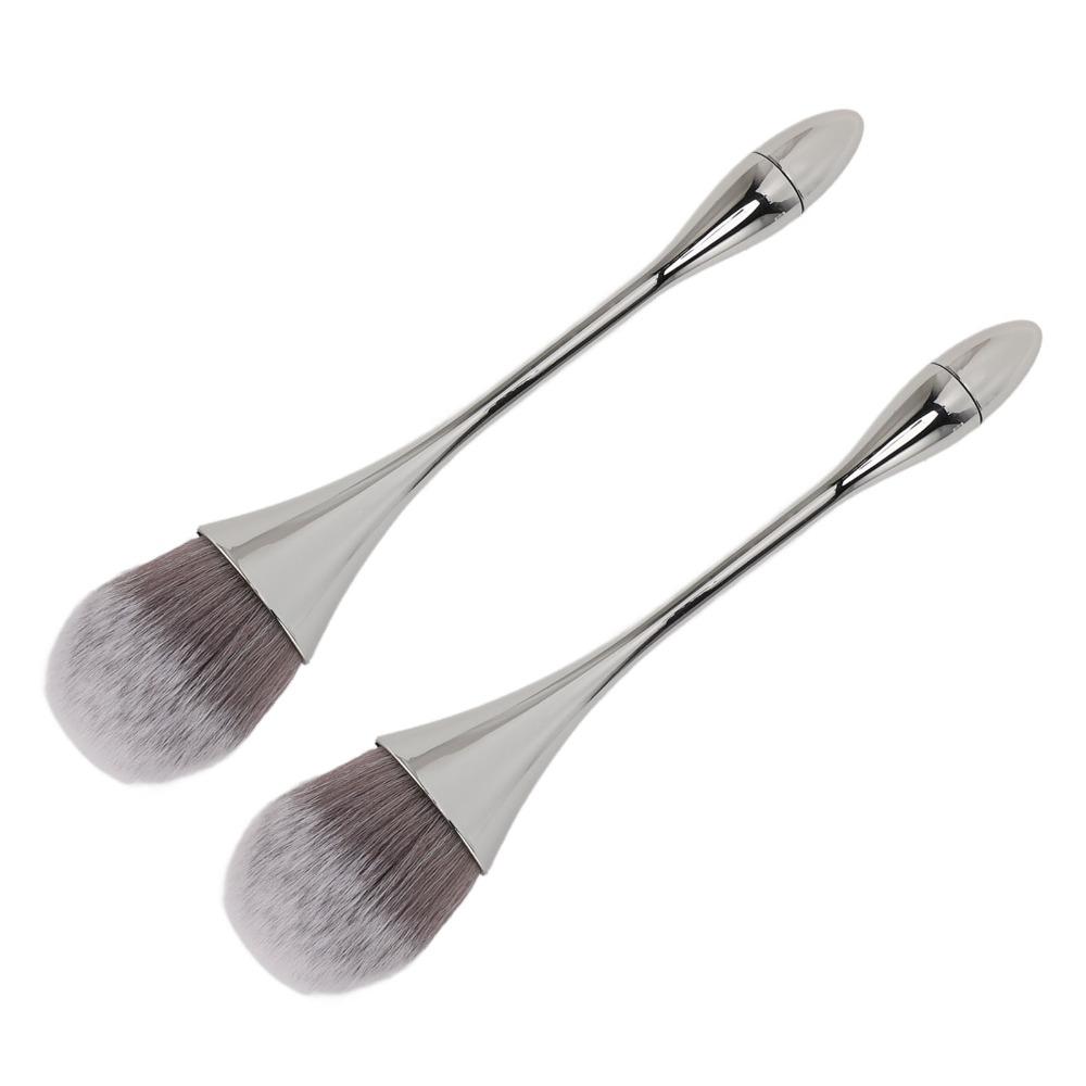 2pcs Soft Bristles Nail Dust Brush Ergonomic Handle Powder Remover Brush For Manicure Use