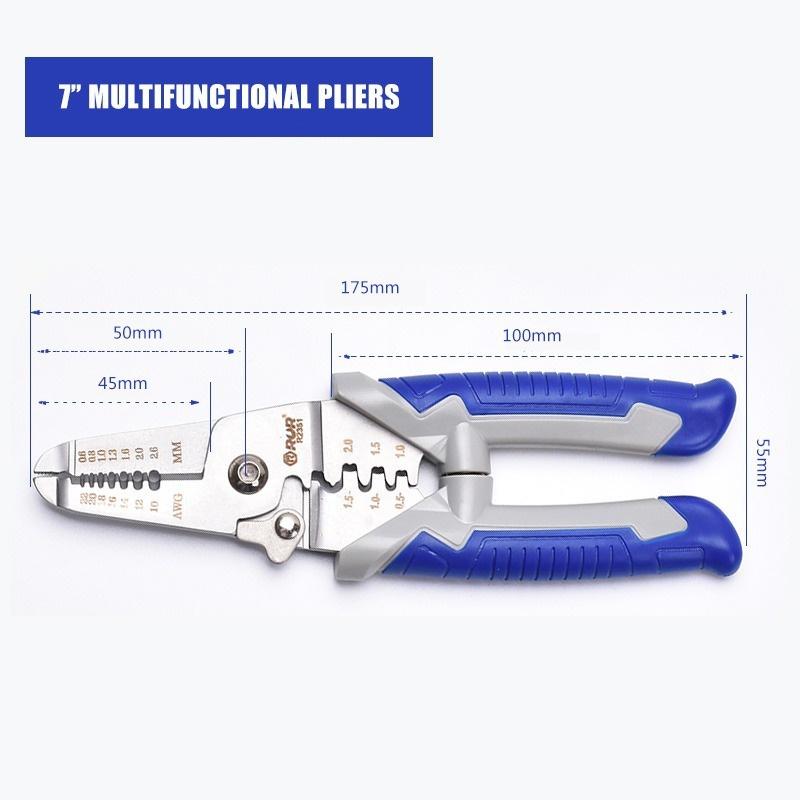 Резак для зачистки проводов, щипцы, многофункциональные плоскогубцы, клещи для зачистки кабеля, зажим 6 в 1, зажимной инструмент для электриков, ремонт, ручной инструмент