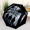 1 PC Automatic Folding Umbrella - Supernatural Pattern Portable Foldable Design With 8 Ribs Christmas Birthday Gifts