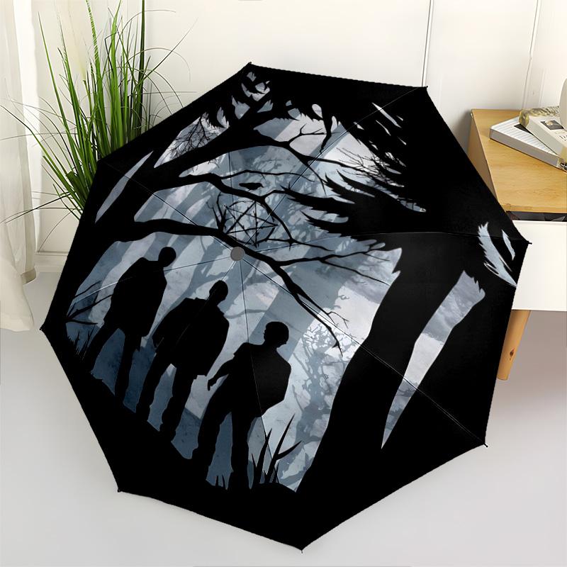 1 PC Automatic Folding Umbrella - Supernatural Pattern Portable Foldable Design With 8 Ribs Christmas Birthday Gifts