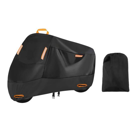 Прочный чехол для мотоцикла со светоотражающими полосами, водонепроницаемый, устойчивый к ультрафиолетовому излучению, надежно фиксируется на открытом воздухе