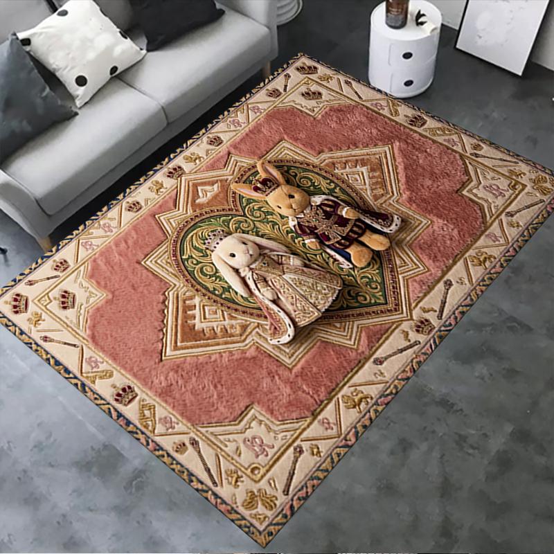 2025 Новый Милый Ковер-Коврик с Кроликом для Гостиной, Спальни, Дома, Декор Дивана, Детский Нескользящий Коврик для Пола08