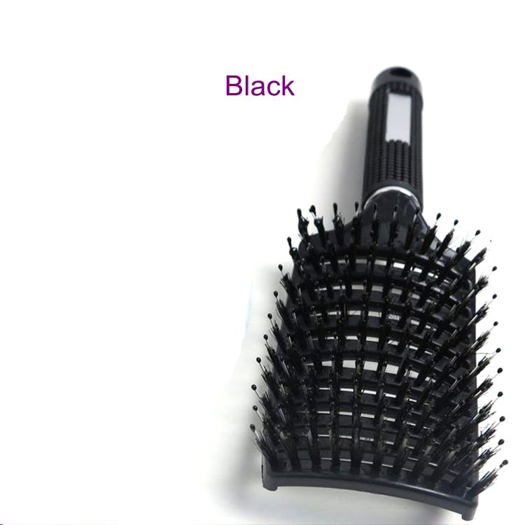 Anti-static Heat Curved Vent Comb Barber Salon Hair Styling Tool Hair Brush Boar Bristle for Detangling All Hair Types 1 Piece