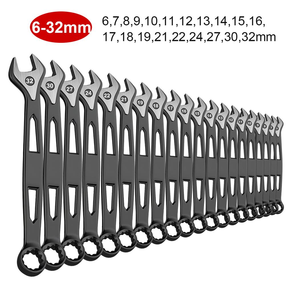 Complete Metric Combination Wrench Set, Metric Sizes 6mm - 32mm, Ideal for General Household, Garage, Workshop, Auto Repairs
