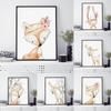 Modern Nordic Kawaii Fox Rabbit Deer Animal A4 Wall Art Canvas Painting Prints Poster Cartoon Wall Pictures For Livingroom Baby Kids Room Decor