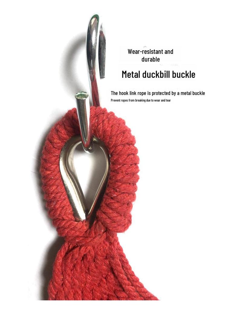 Двойной холщовый гамак с защитой от опрокидывания: Универсальный для использования внутри и снаружи помещений