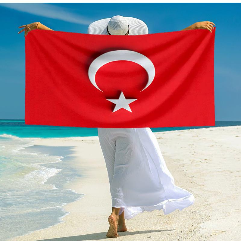 1 шт. Пляжное полотенце TURKIYE, удобное и плотное, а также полотенце для плавания/ванной/пикника/кемпинга, подходит для пляжей у моря