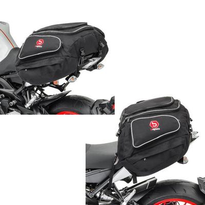 2x Moto Sacoche De Selle Bagtecs X50 Porte-bagages Arrière 50Ltr En Noir