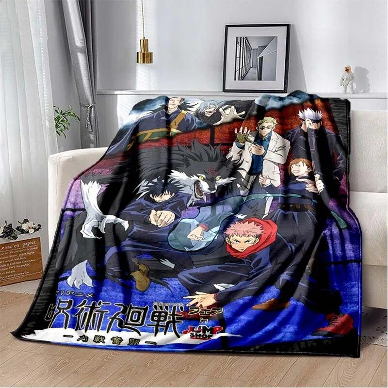 3D Print J-Jujutsu-K- Kaisen Anime Pattern Flannel Blanket,Multi-purpose Holiday Gift Blanket Warm And Soft Blankets All Seasons