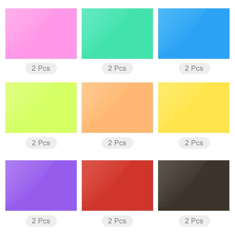 2 Kits Gel Light Filter Transparent Color Correction PVC Sheets 9 Colors