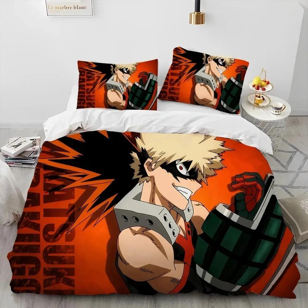 Anime My Hero Academia Izuku Deku Bedding Set Twin Queen Size Duvet Cover Pillowcase for Boys Girls