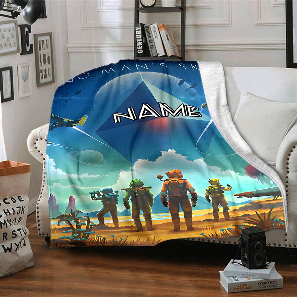 Exploring The Infinite Universe In No Mans Sky Gift Customizable Blanket Customize Your Name Comfortable Great For Sofa Couch Office Bed Picnics