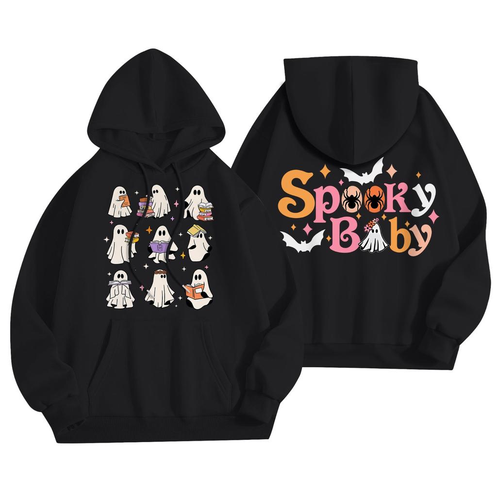 Женская мода, легкий женский свитер с длинными рукавами и карманами, толстовка с капюшоном на Хэллоуин