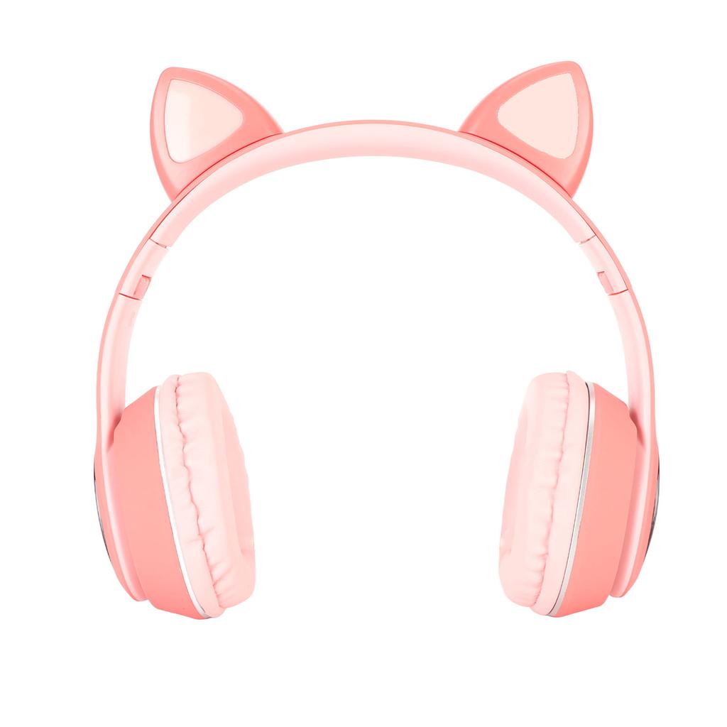 Cat Ear Gaming Headset Bluetooth Support Small Memory Card LINEIN Mode Gaming Headphone with LED Mic