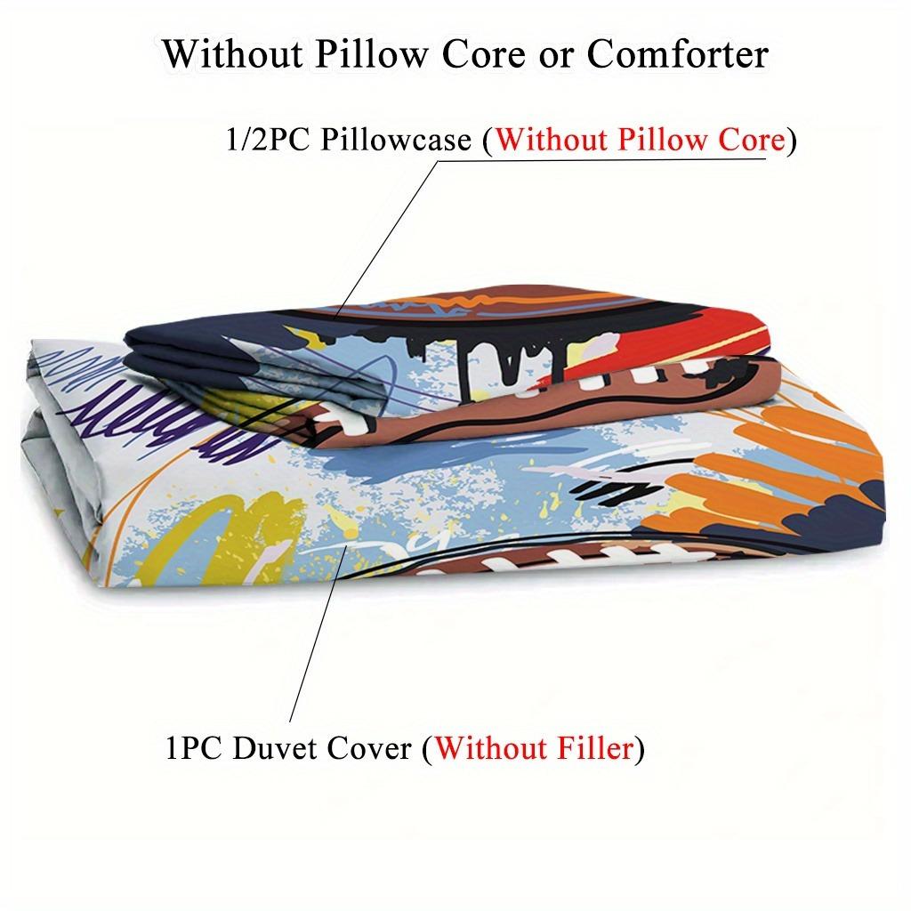 American Football Bedding Set Soft Polyester Duvet Cover Set Quilt Cover With Pillowcase For Bedroom Decor Rugby Birthday Gifts